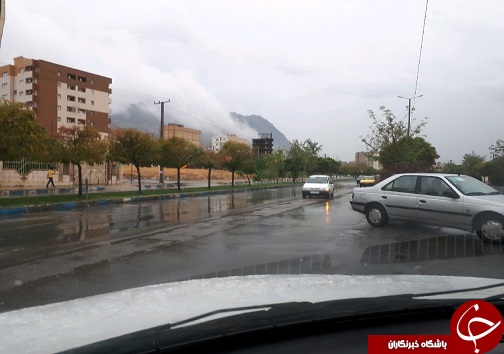 بارش باران و آبگرفتگی معابر در لرستان + تصاویر