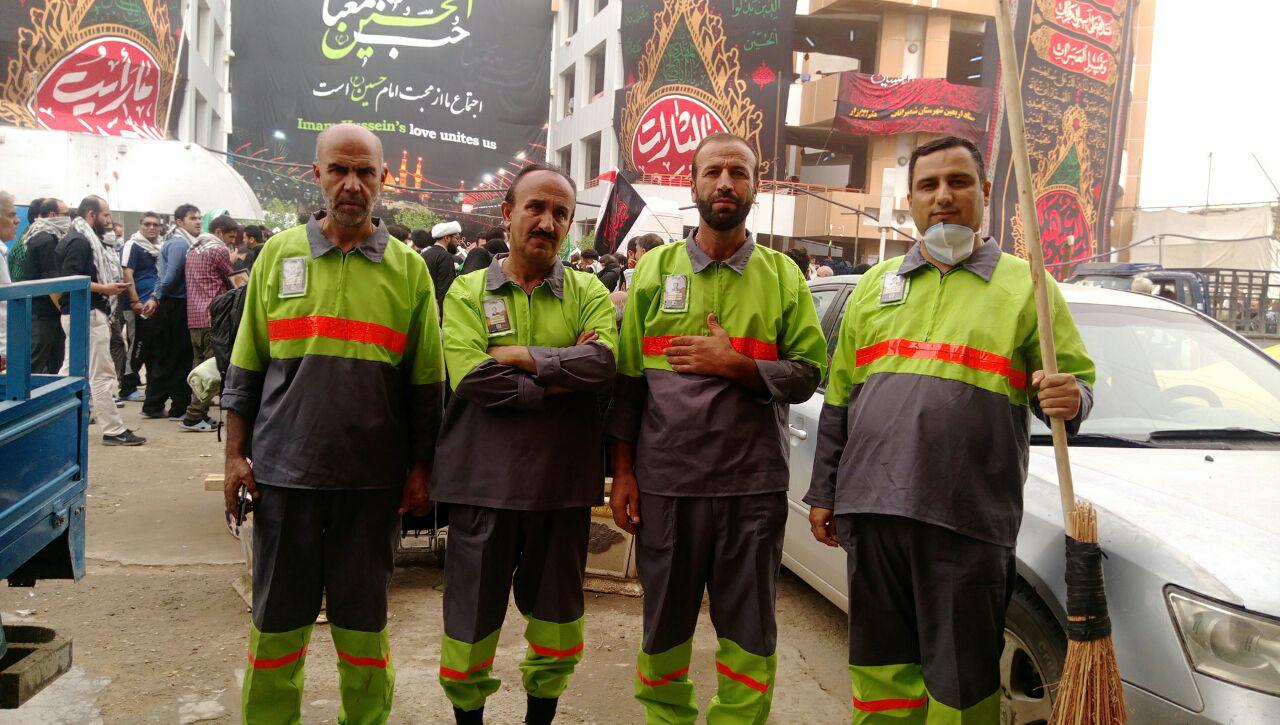 گزارش همتی////پاکبانی که پا به پای راهیان کربلا قدم می&zwnj;گذارد