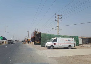 انتقال ۲ مصدوم حادثه رانندگی نجف - بصره به خرمشهر