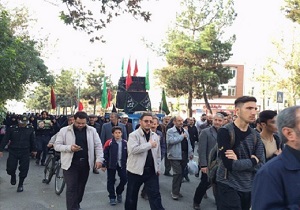 پیاده روی جاماندگان از اربعین حسینی (ع) در قزوین