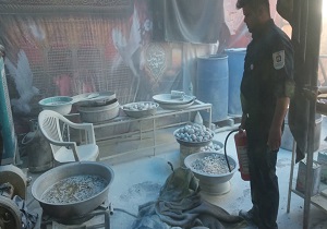 آتش سوزی در موکب مستقر در مرز شلمچه