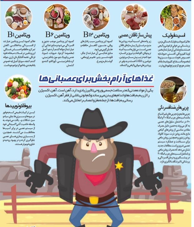 اگر اعصاب ندارید این غذاها را مصرف کنید+اینفوگرافی