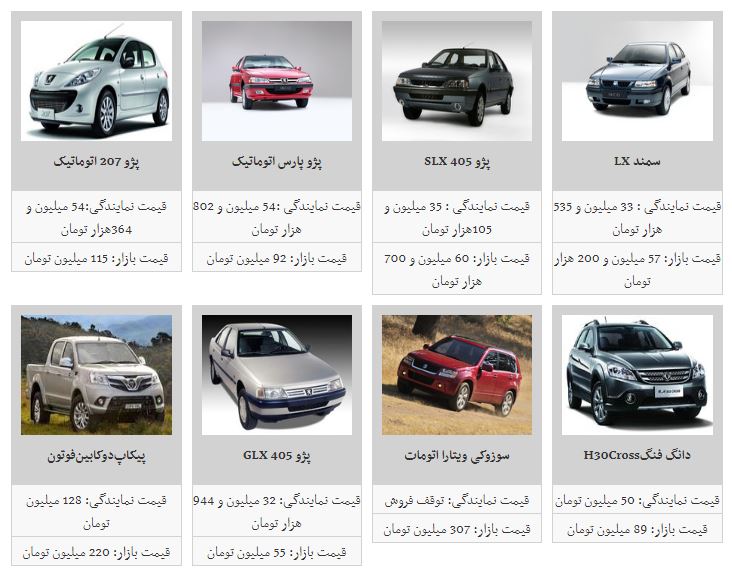 قیمت خودرو ثابت ماند+جدول