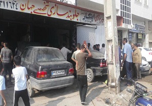 انفجار مخزن کاربیت در مغازه صافکاری