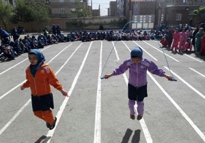 تحرک و نشاط دانش آموزان در ورزش طناب زنی