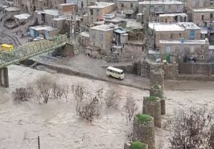 طغیان رودخانه سیروان در روستای دلمرز + فیلم
