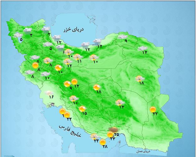 فعالیت سامانه بارشی در بیشتر مناطق کشور
