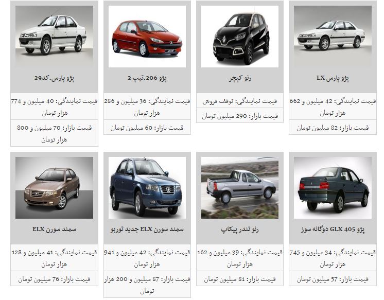 قیمت خودرو افزایش یافت+جدول