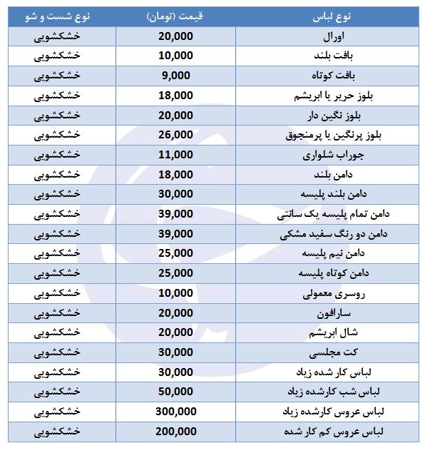شست و شوی لباس عروس چقدر هزینه دارد؟