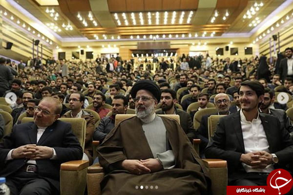 استقبال پرشور دانشجویان دانشگاه شهید بهشتی از حضور حجت&zwnj;الاسلام رئیسی در این دانشگاه+عکس