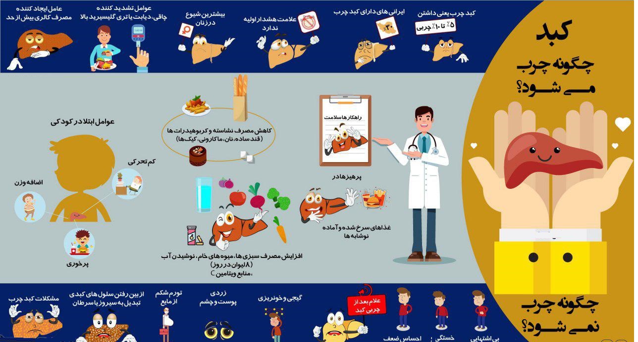 کبد چگونه چرب می&zwnj;شود؟ +اینفوگرافی
