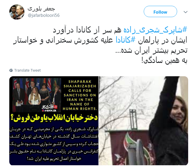 واکنش کاربران به دختر انقلابی که سر از مجلس کانادا درآورد+ تصاویر
