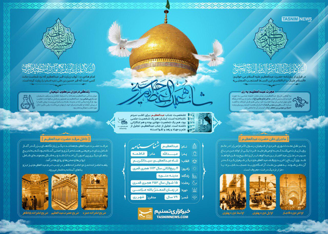 روایتی کوتاه از حضرت عبدالعظیم حسنی(ع)+اینفوگرافیک