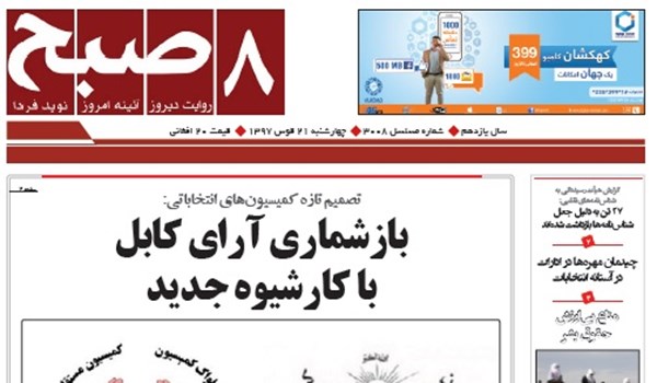 تصاویر صفحه اول روزنامه های افغانستان/ 21 قوس