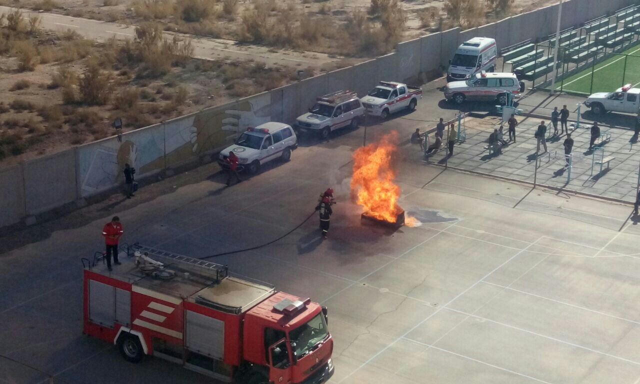 مانور هیجان انگیزآتش سوزی در دانشگاه باهنر