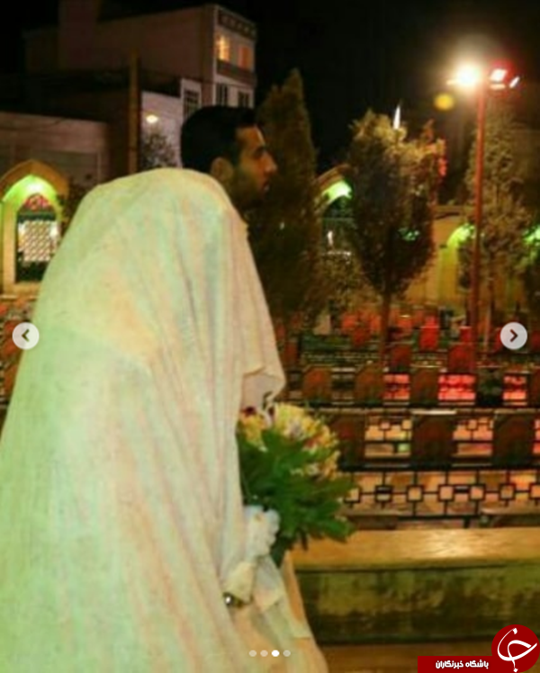 آغاز متفاوت زندگی زوج جوان در کنار مزار شهید مدافع امنیت +عکس