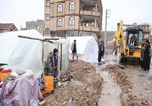 مشکلی پس از بارش باران در مناطق زلزله زده قصرشیرین گزارش نشده است