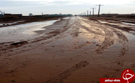 تصاویری از جاده خاکی در روستای عریض