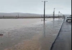 جاری شدن سیلاب در روستای مرادان + فیلم