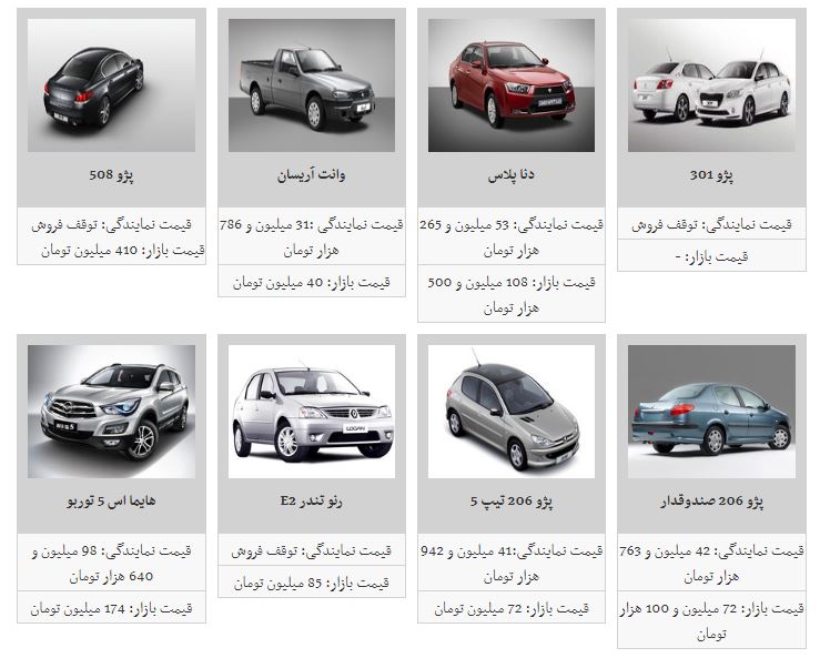 قیمت خودرو کاهش یافت+جدول قیمت خودرو کاهش یافت+جدول