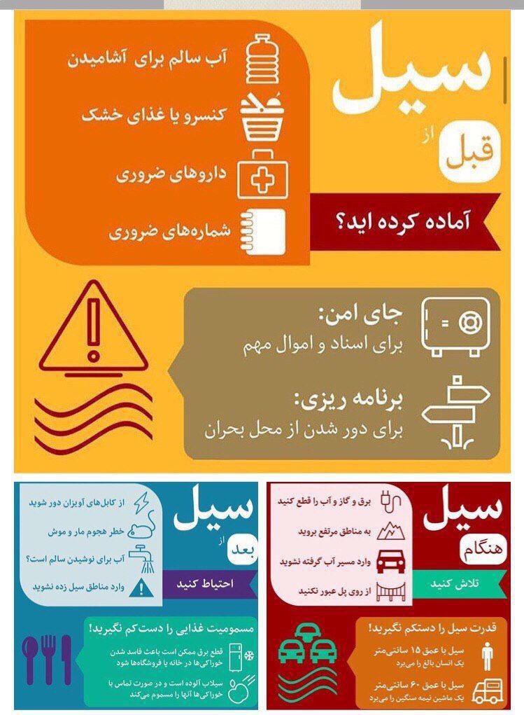 توصیه&zwnj;های مهم برای در امان ماندن زمان وقوع سیل و پس از آن+ اینفوگرافی