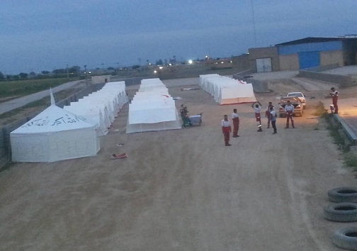 برپایی  ۲ اردوگاه اسکان اضطراری در آهودشت و روستاى مگرن۳ در شوش