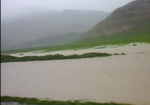 جاری شدن سیل در رومشکان + فیلم