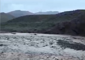 جریان سیل در رودخانه‌ روستای "نایه" قم + فیلم