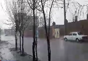 بارش شدید باران هم اکنون در چهاربرج + فیلم