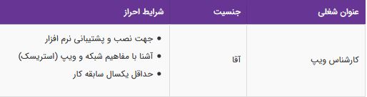 استخدام کارشناس ویپ در شرکت ویپی در تهران