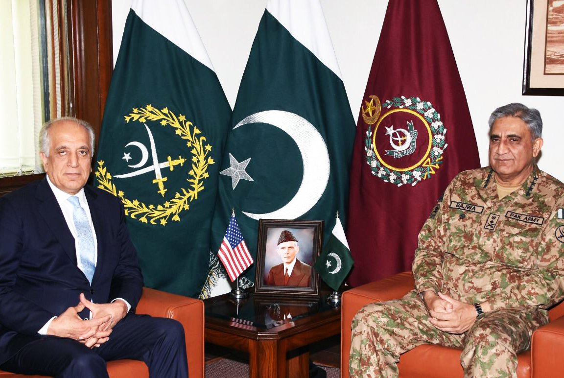خلیلزاد با رئیس ستاد ارتش پاکستان دیدار و گفتگو کرد