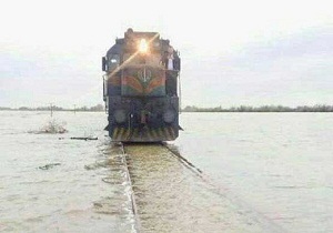 ۱۰ کیلومتر از خطوط ریلی جنوب در آب فرو رفت