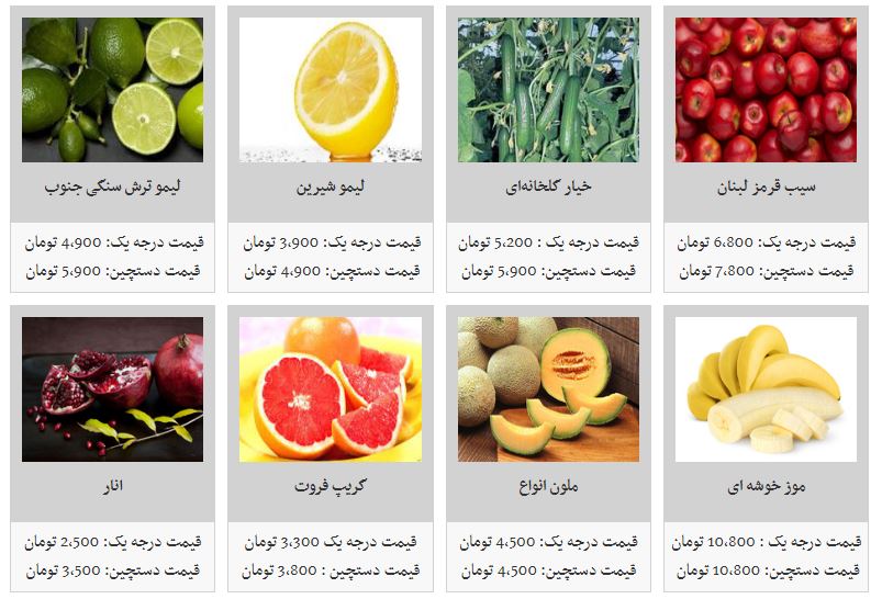قیمت میوه&zwnj;های بهاری در بازار