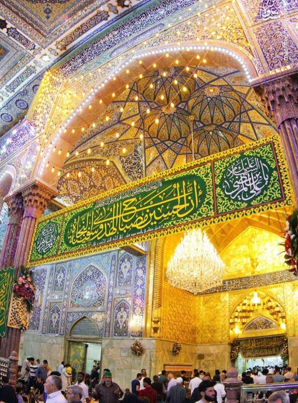 تصویری از ایوان طلائی حرم مطهر امام حسین (ع)