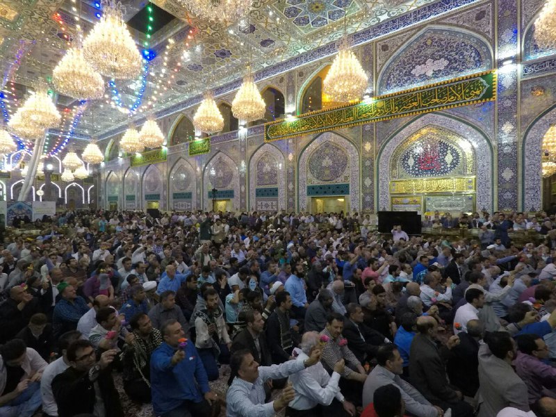 جشن میلاد امام حسین (ع) در بین الحرمین + تصاویر