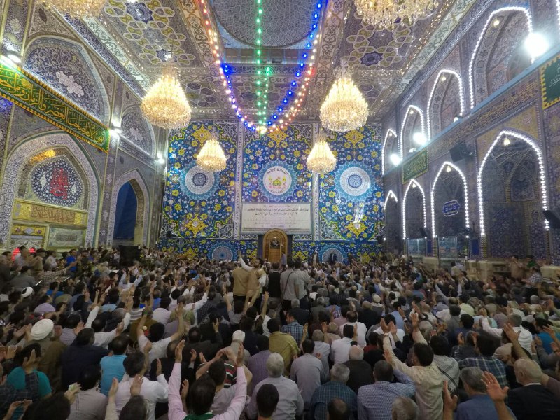 جشن میلاد امام حسین (ع) در بین الحرمین + تصاویر