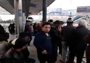 سرگردانی مسافران در  ایستگاه شلوغ پل مدیریت + فیلم