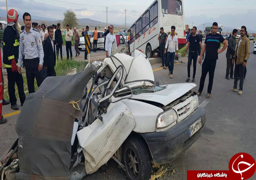 تصادف خونین یک دستگاه مینی بوس حامل دانش آموزان با یک دستگاه خودرو پراید/ ۲۳ نفر کشته و مصدوم شدند