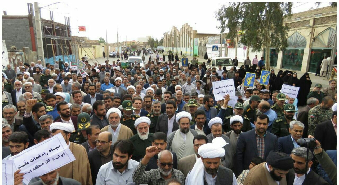 راهپیمایی پر شور مردم ولایت مدار زاهدانی در حمایت از سپاه پاسداران