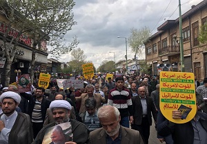 راهپیمایی مردم قزوین در حمایت و همدلی با سپاه پاسداران