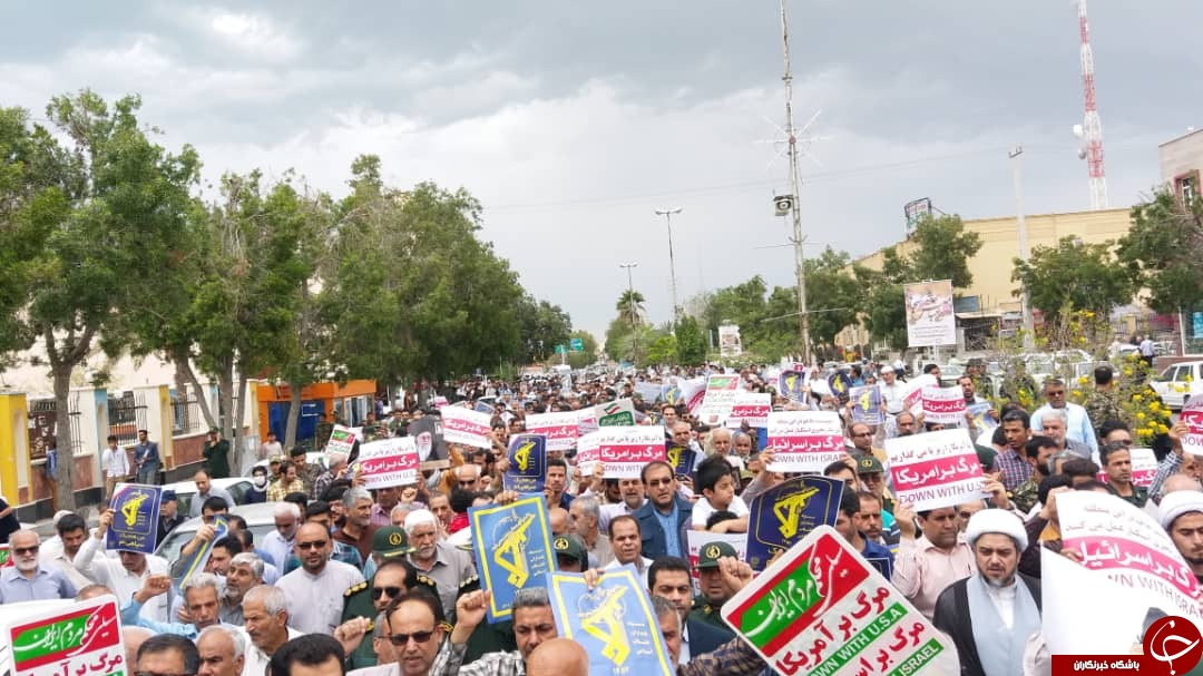 راهپیمایی نمازگزاران استان بوشهر در حمایت از سپاه