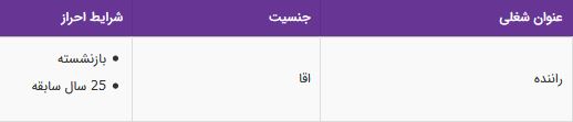 استخدام راننده در یک شرکت مهندسی در تهران