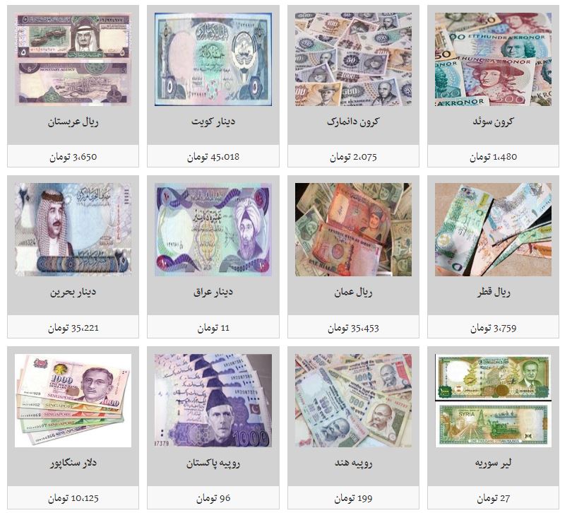نرخ تمامی ارزها در بازار تهران + جدول