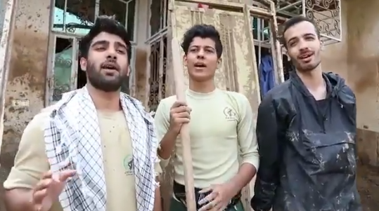 دابسمش شاد جهادگران در  مناطق سیل زده +فیلم