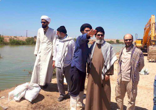 حضور معاون فرهنگی حشدالشعبى در مناطق سیل&zwnj;زده خوزستان +عکس