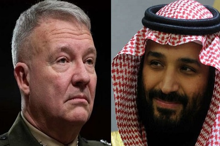 دیدار بن سلمان با فرمانده سنتکام در منطقه