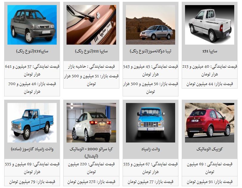 جدیدترین قیمت خودرو&zwnj;های داخلی (۹۸/۱/۲۹)