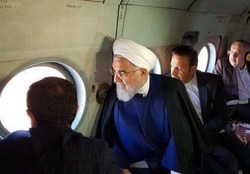 رییس جمهوری از مناطق سیل زده خوزستان هوایی دیدن کرد