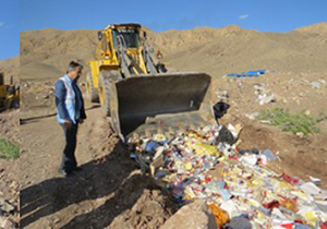 معدوم سازی ۲۳۰۰ کیلوگرم مواد غذایی فاسد