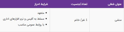 استخدام منشی خانم در شرکت تبلیغاتی امین نوین در تهران استخدام منشی خانم در شرکت تبلیغاتی امین نوین در تهران